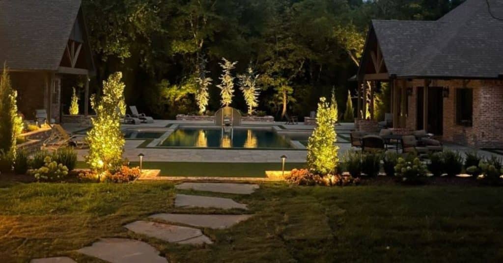 Outdoor lighting and landscaping project by BA Lawns and Landscaping